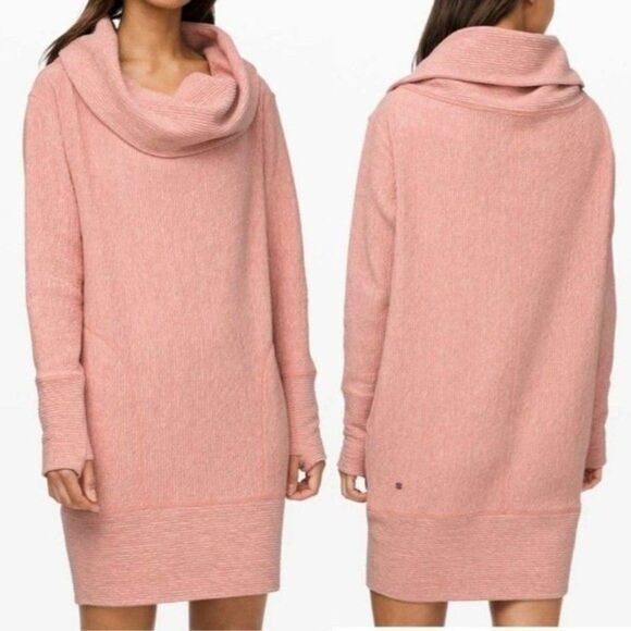 Lululemon Along The Way Knit Sweater Slouchy Dress Cowl Neck